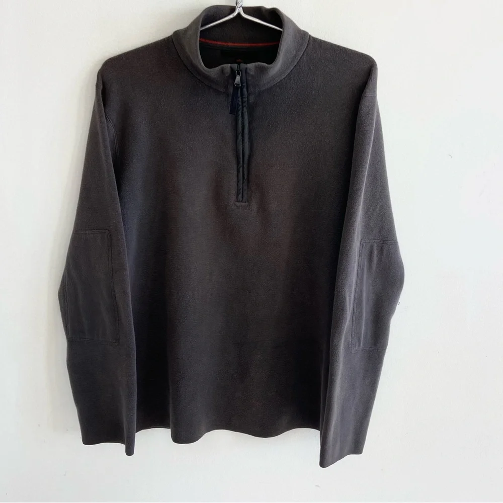 Banana Republic Men's 100%‎ Heavy Cotton Zip-Up Sweater Taupe L